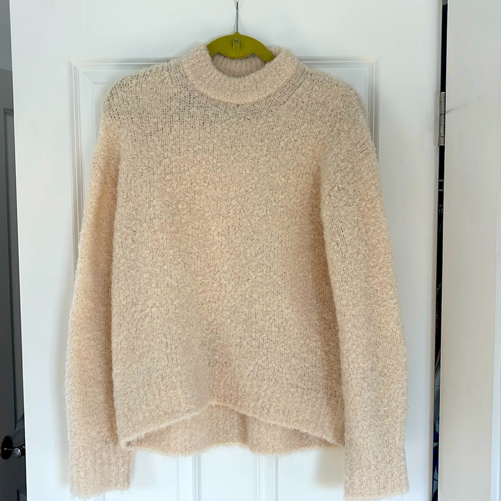 Madewell wool-alpaca blend boucle high-low sweater